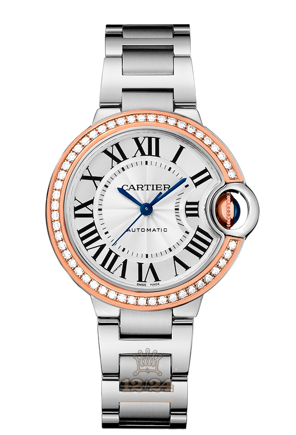 Cartier Ballon Bleu de Cartier Watch WE902080 33 mm Steel / Pink gold Case White Silver Dial