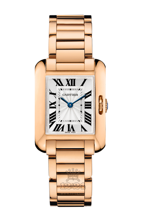 Cartier Tank Watch W5310013 30 mm Pink gold Case Silver Dial