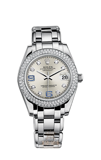 Rolex Pearlmaster Watch 81339-0069 34 mm White gold Case Silver Dial
