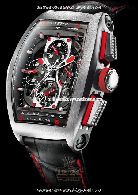 Cvstos Challenge Watch Challenge GT Chrono GP Red Steel 45 mm Stainless steel Case Silver Red Dial