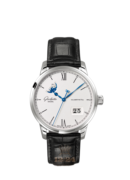 Glashutte Senator Watch 1-36-04-01-02-30 40 mm Stainless steel Case White Dial