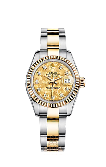 Rolex Lady-Datejust Watch 179173-0189 26 mm Steel / Yellow gold Case Golden Yellow Dial