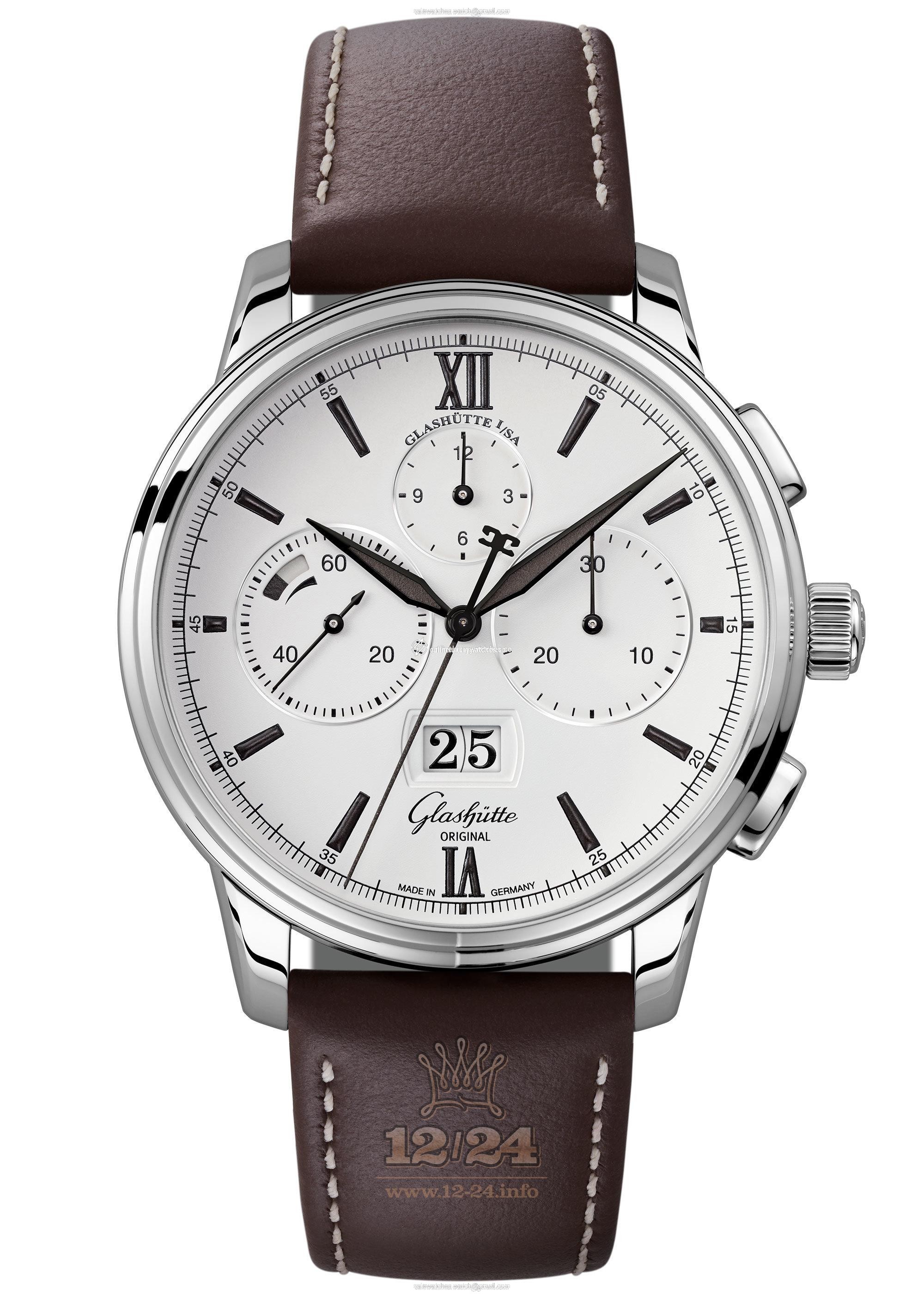 Glashutte Senator Watch 1-37-01-05-02-55 42 mm Stainless steel Case White Dial