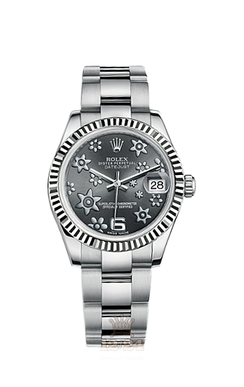 Rolex Datejust Watch 178274-0091 31 mm Steel / White gold Case Gray Dial