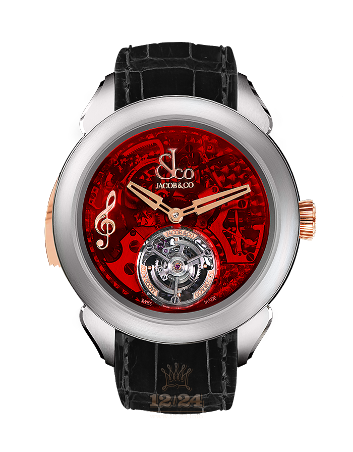 Jacob & Co Grand Complication Masterpieces Watch PT500.24.NS.OR.A 43 mm Titanium Case Red Dial