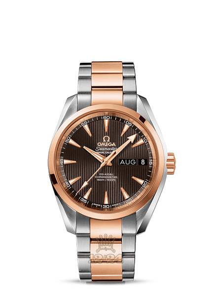 Omega Aqua Terra 150 M Watch 231.20.39.22.06.001 38 mm Steel / Pink gold Case Gray Brown (chocolate) Dial