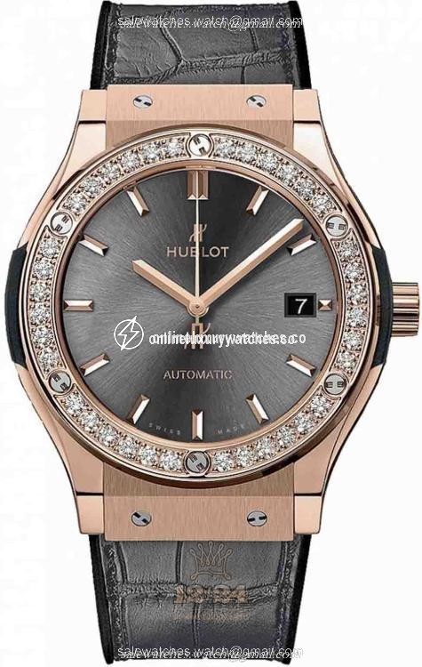 Hublot Classic Fusion Watch 565.OX.7081.LR.1204 38 mm Pink gold Case Gray Dial