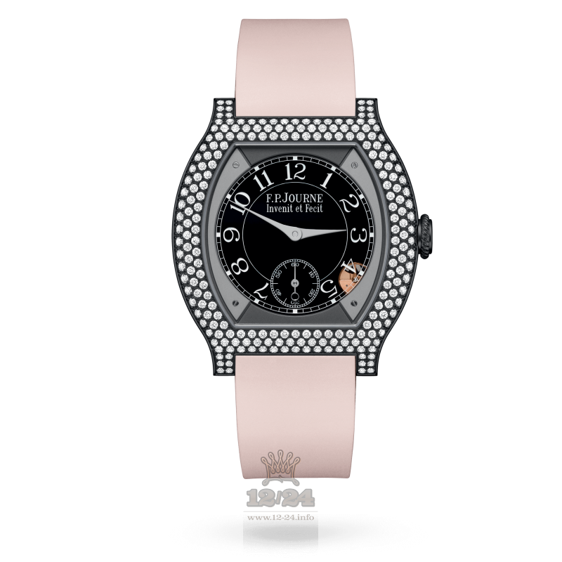 F.P.Journe Elegante Watch 40 mm titalytr 12 rows of diamonds 40 mm Titanium Case Black Dial