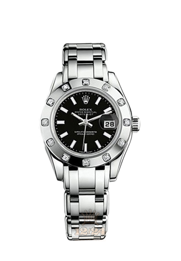 Rolex Pearlmaster Watch 80319-0059 29 mm White gold Case Black Dial