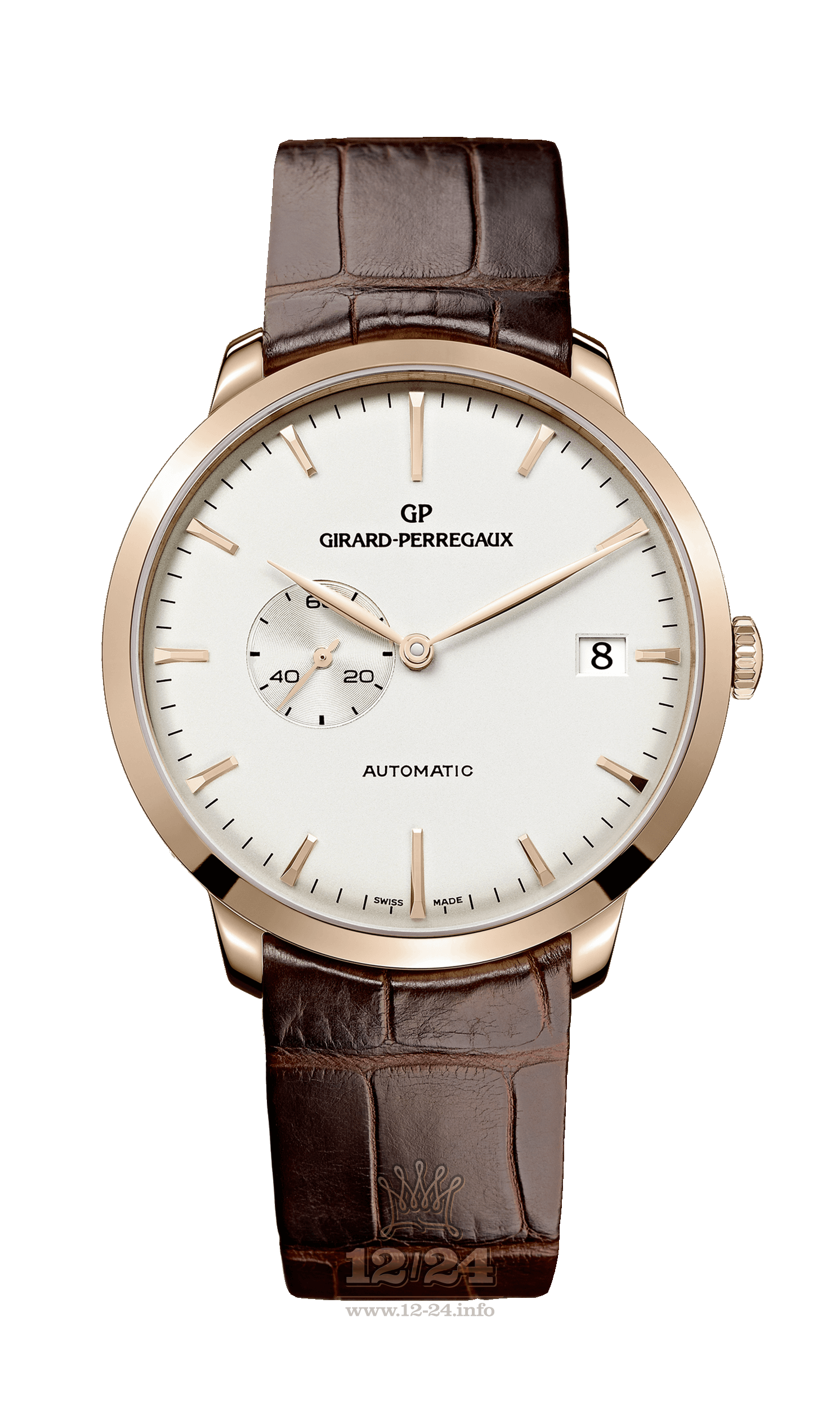 Girard Perregaux 1966 Watch 49543-52-131-BKBA Pink gold Case Silver Dial