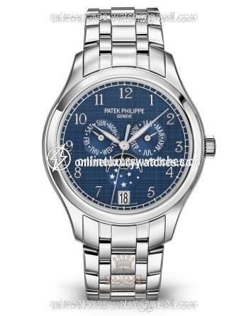 Patek Philippe Complications Watch 4947-1A-001 38 mm Stainless steel Case Dark blue Dial