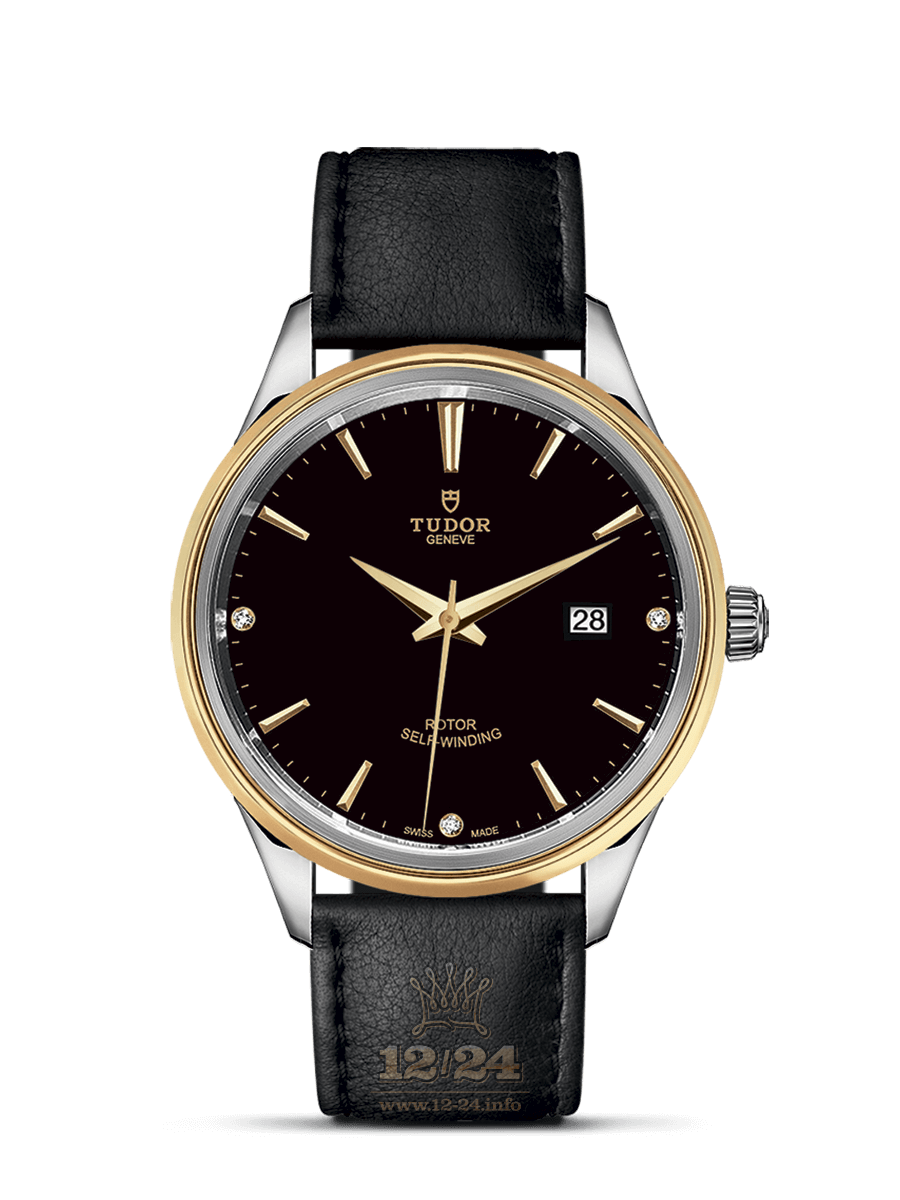 Tudor Style Watch M12703-0012 41 mm Stainless steel Yellow gold Case Black Dial