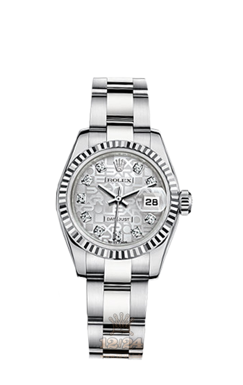 Rolex Lady-Datejust Watch 179174-0063 26 mm Steel / White gold Case Silver Dial