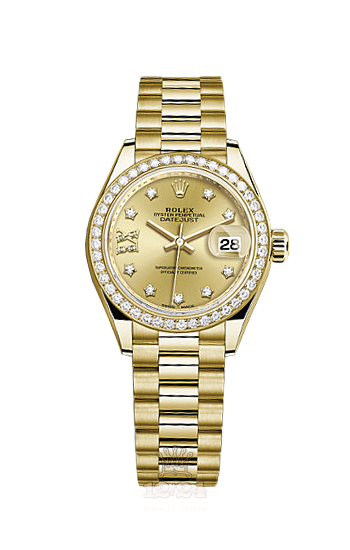 Rolex Lady-Datejust Watch 279138rbr-0006 28 mm Yellow gold Case Golden Dial