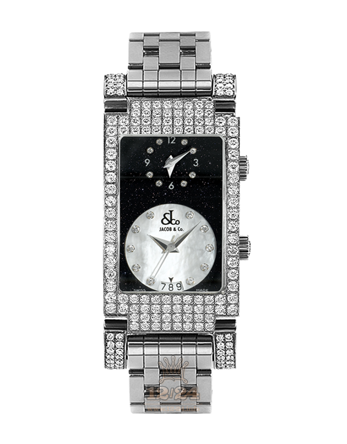 Jacob & Co Iconic Collection Watch JCA18L 44 mm Stainless steel Case Black Silver Dial