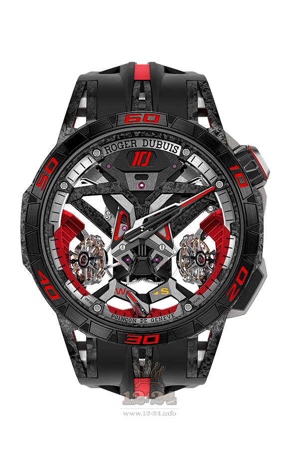 Roger Dubuis Excalibur Watch RDDBEX0765 47 mm Carbon Case Black Dial