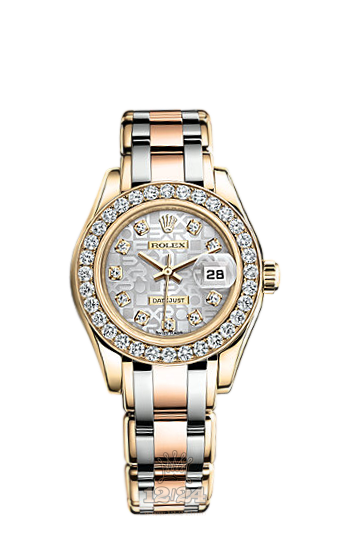Rolex Pearlmaster Watch 80298-0090 29 mm Yellow gold Case Silver Dial