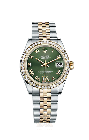 Rolex Datejust Watch 178383-0005 31 mm Steel / Yellow gold Case Green Dial
