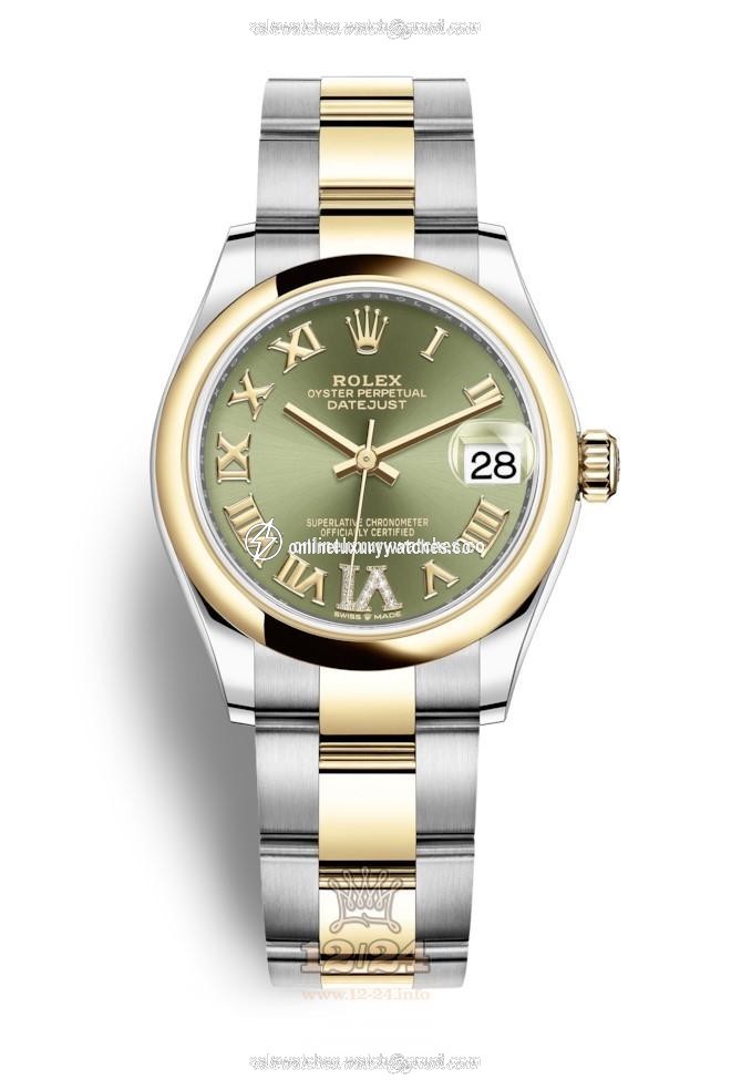Rolex Datejust Watch 278243-0015 31 mm Stainless steel Yellow gold Case Green Dial