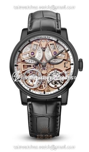 Arnold Son Royal Collection Watch 1ETBS.G01A.T113S Stainless steel DLC coating Case Golden Dial