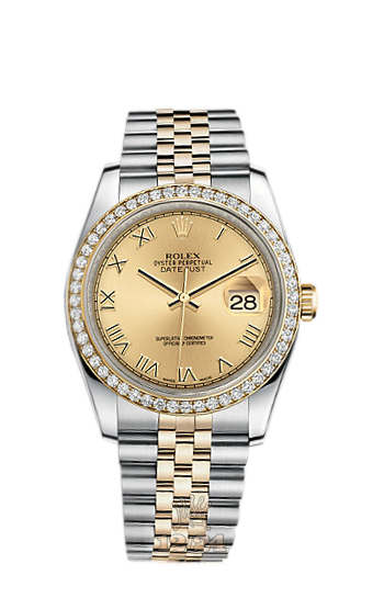 Rolex Datejust Watch 116243-0019 36 mm Steel / Yellow gold Case Golden Dial