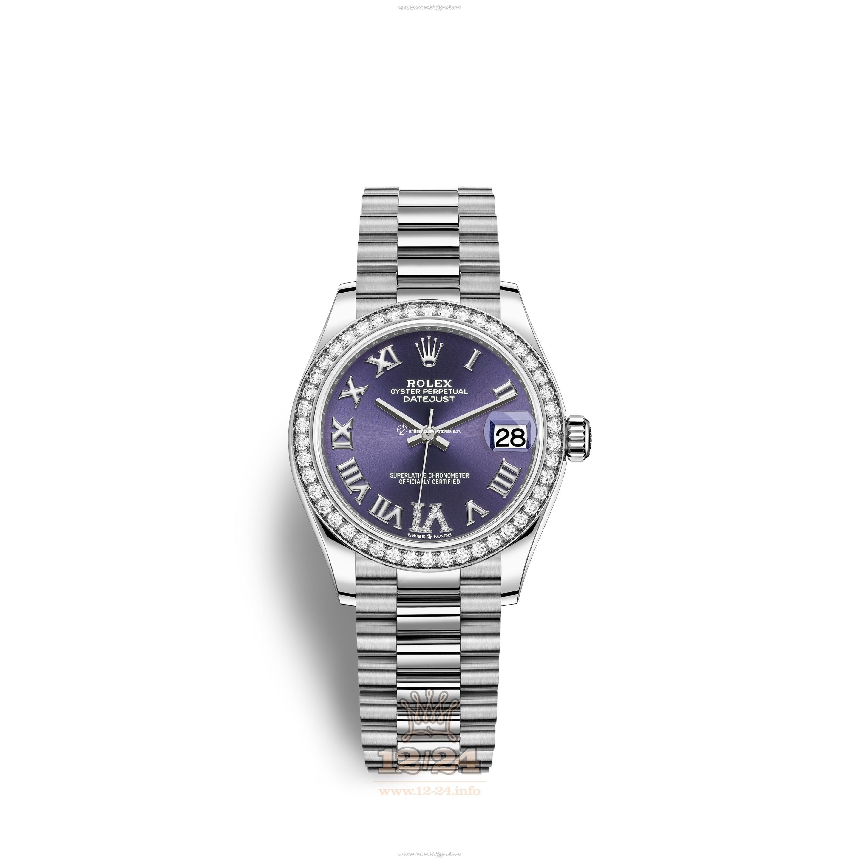 Rolex Datejust Watch 278289rbr-0019 31 mm White gold Case Purple Dial