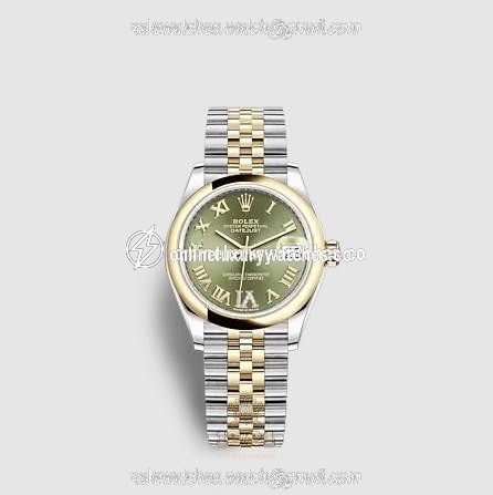 Rolex Datejust Watch 278243-0016 31 mm Stainless steel Yellow gold Case Green Dial