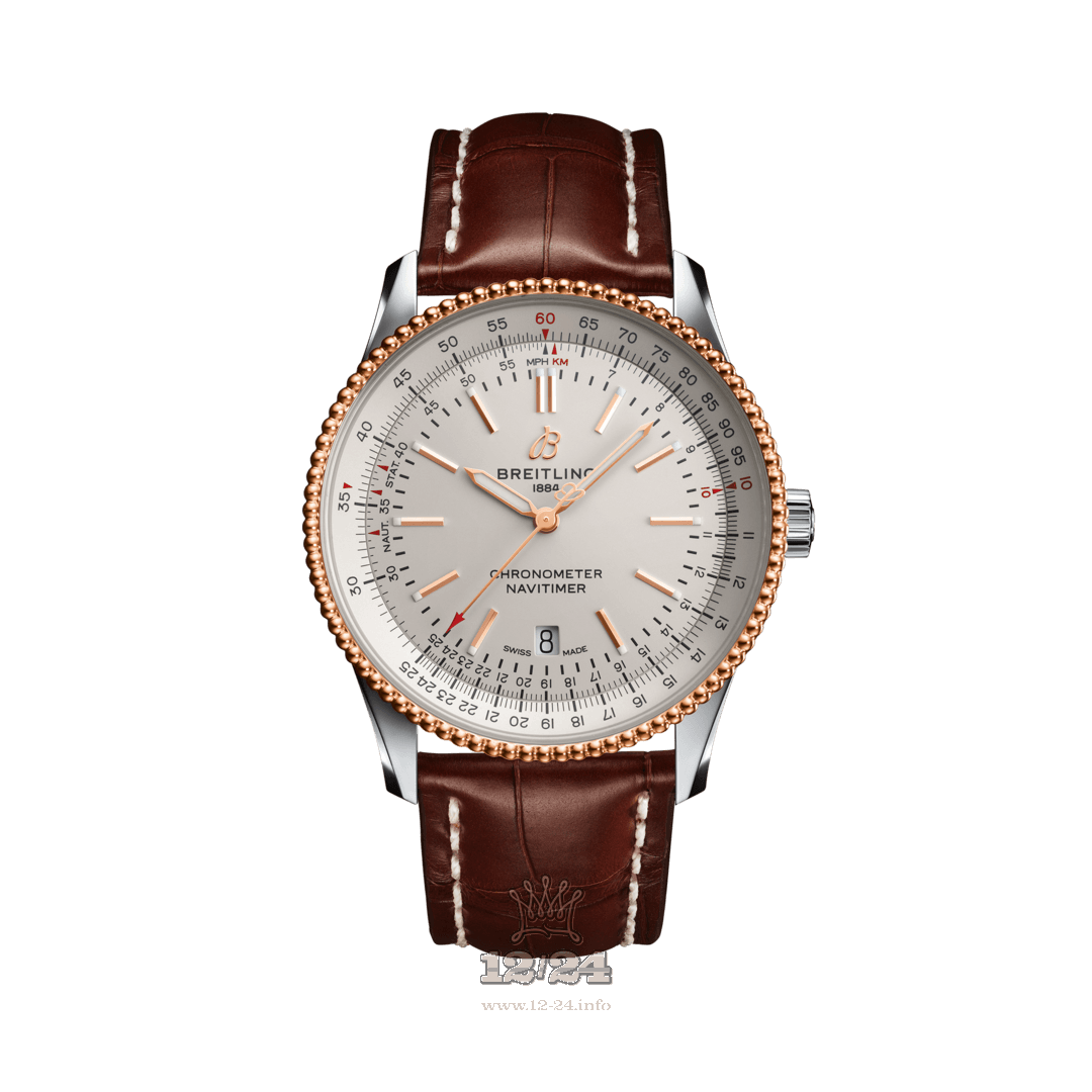 Breitling Navitimer Watch U17326211G1P1 41 mm Stainless steel Pink gold Case White Dial