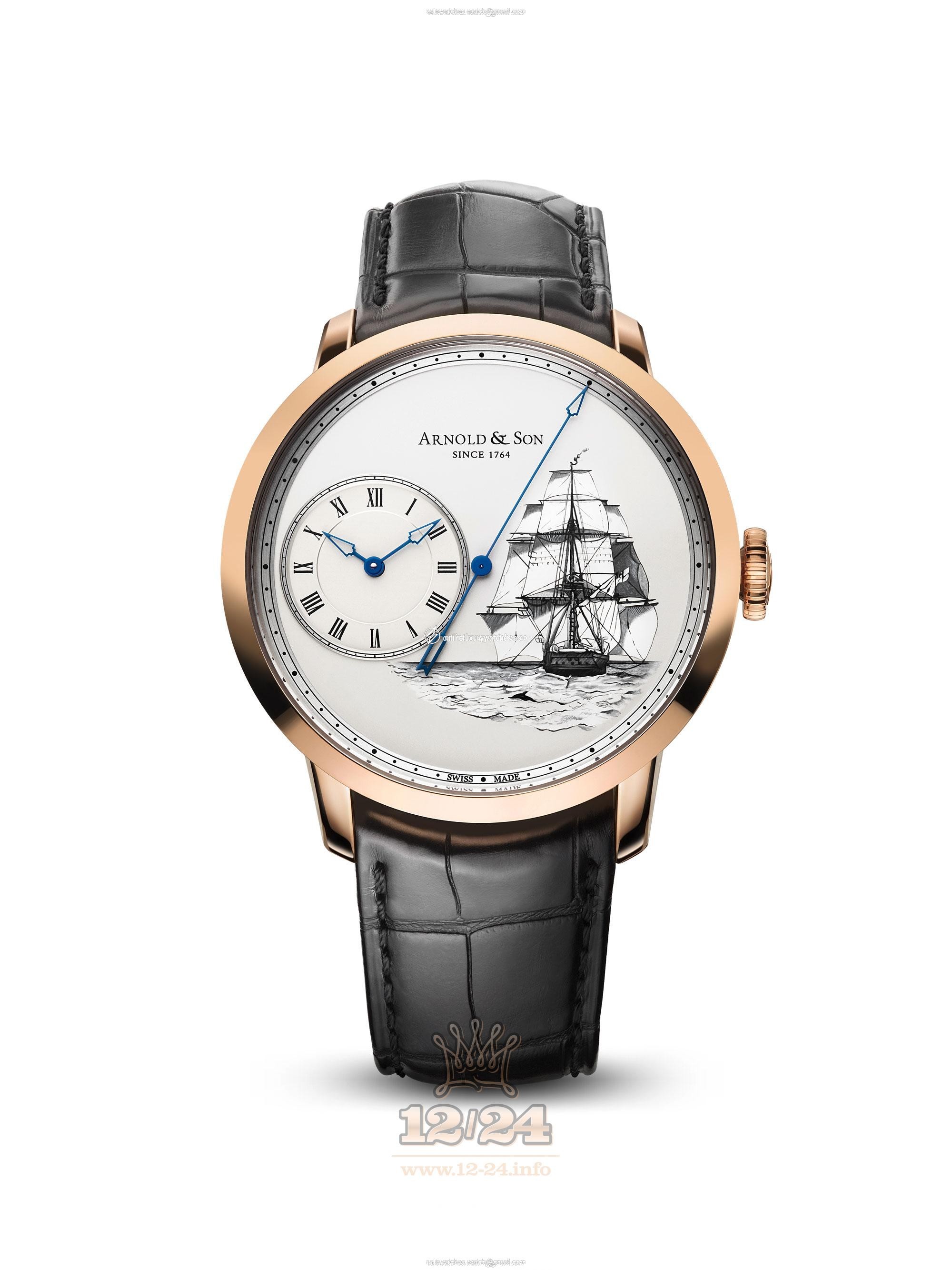 Arnold Son Instrument Collection Watch 1ARAP.W05A.C120A 44 mm Pink gold Case White Silver Dial