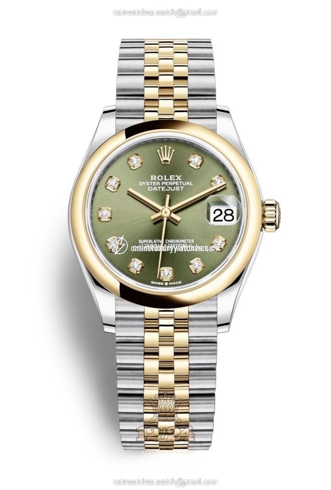 Rolex Datejust Watch 278243-0030 31 mm Stainless steel Yellow gold Case Green Dial