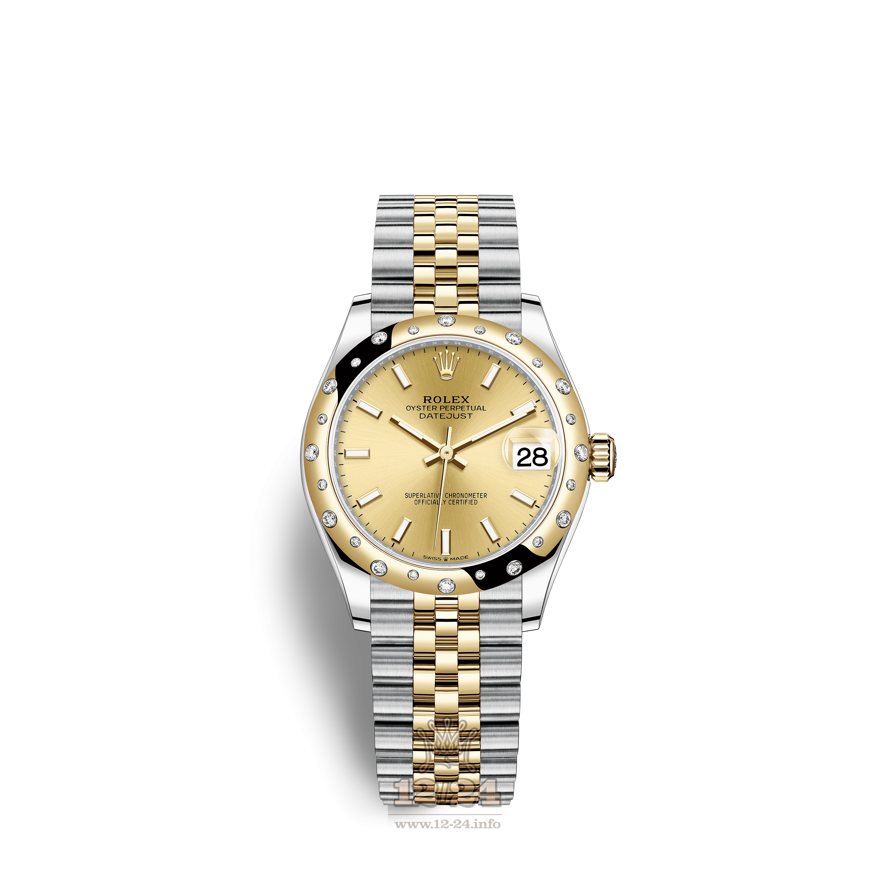Rolex Datejust Watch 278343rbr-0014 31 mm Stainless steel Yellow gold Case Yellow Dial