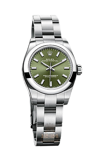 Rolex Oyster Perpetual Watch 176200-0014 26 mm Stainless steel Case Green Dial