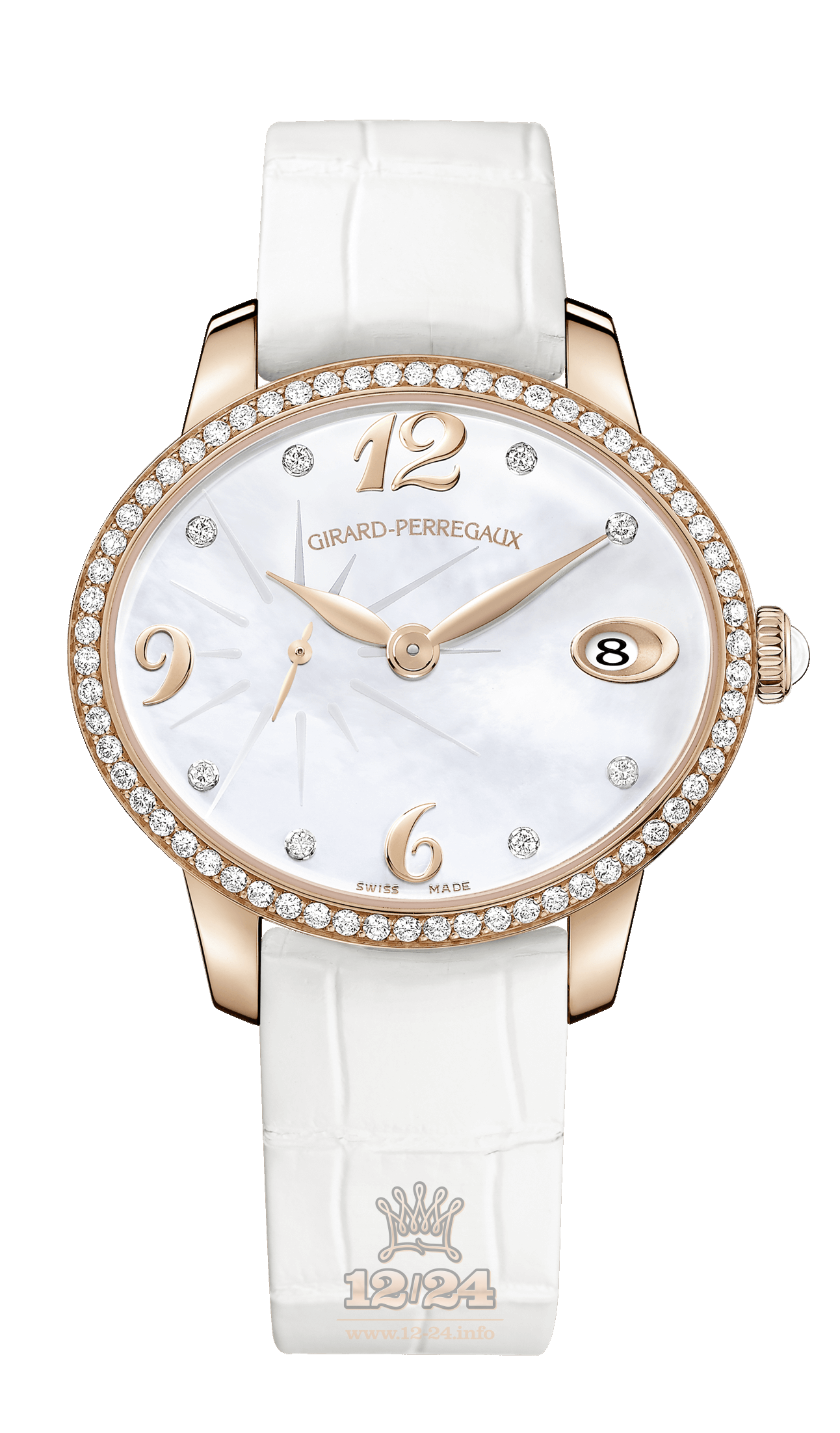 Girard Perregaux Cats Eye Watch 80484D52A761-BK7A 35 mm Pink gold Case White Dial