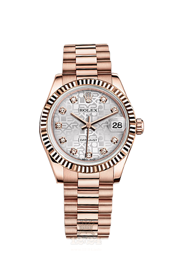Rolex Datejust Watch 178275f-0001 31 mm Pink gold Case Silver Dial