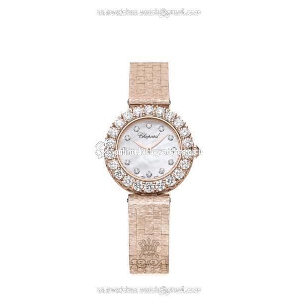Chopard L Heure du Diamant Watch 10A178-5106 26 mm Pink gold Case White Dial