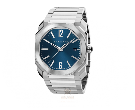 Bvlgari Octo Watch 102105 BGO38C3SSD 38 mm Stainless steel Case Dark blue Dial