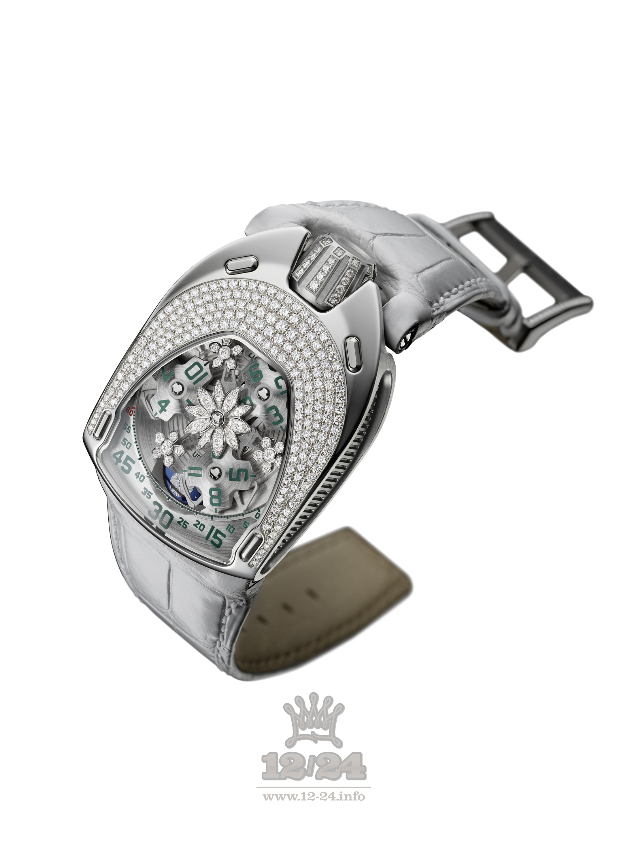 Urwerk UR-106 Watch UR-106 FLOWER POWER 35 mm Stainless steel Titanium PVD coating Case Silver Dial