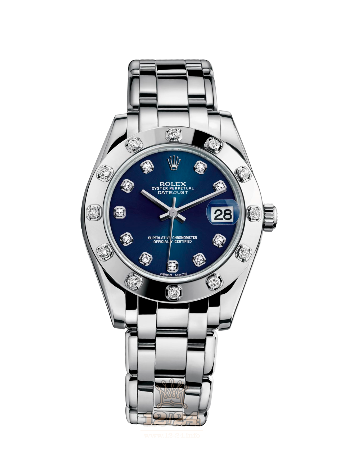 Rolex Pearlmaster Watch 81319-0015 34 mm White gold Case Dark blue Dial
