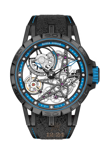 Roger Dubuis Excalibur Watch RDDBEX0575 45 mm Titanium PVD coating Case Black Dark blue Dial