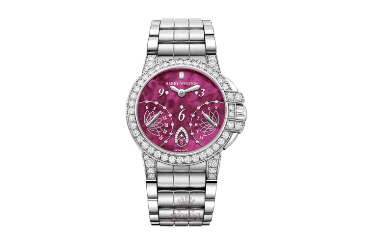 Harry Winston The Ocean Collection Watch OCEABI36WW054 36 mm White gold Case Pink Dial