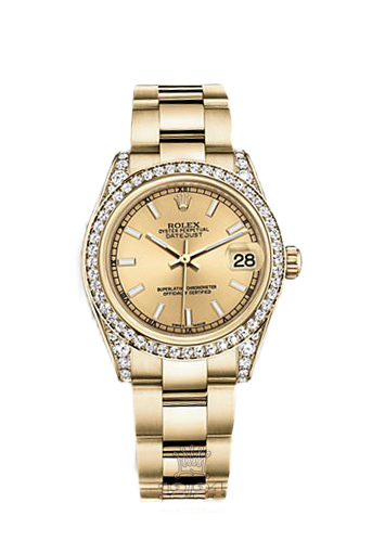 Rolex Datejust Watch 178158-0088 31 mm Yellow gold Case Golden Dial