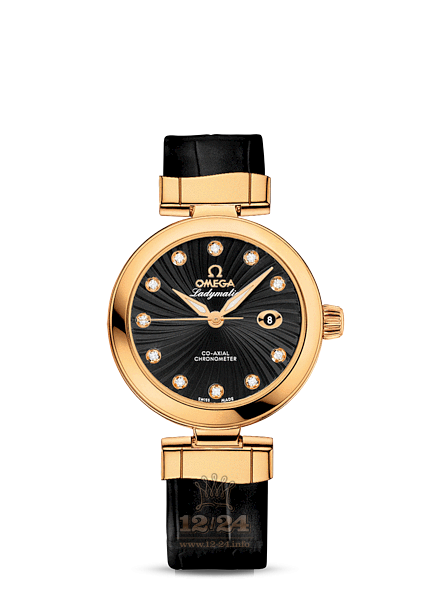 Omega Ladymatic Watch 425.63.34.20.51.002 34 mm Yellow gold Ceramics Case Black Dial