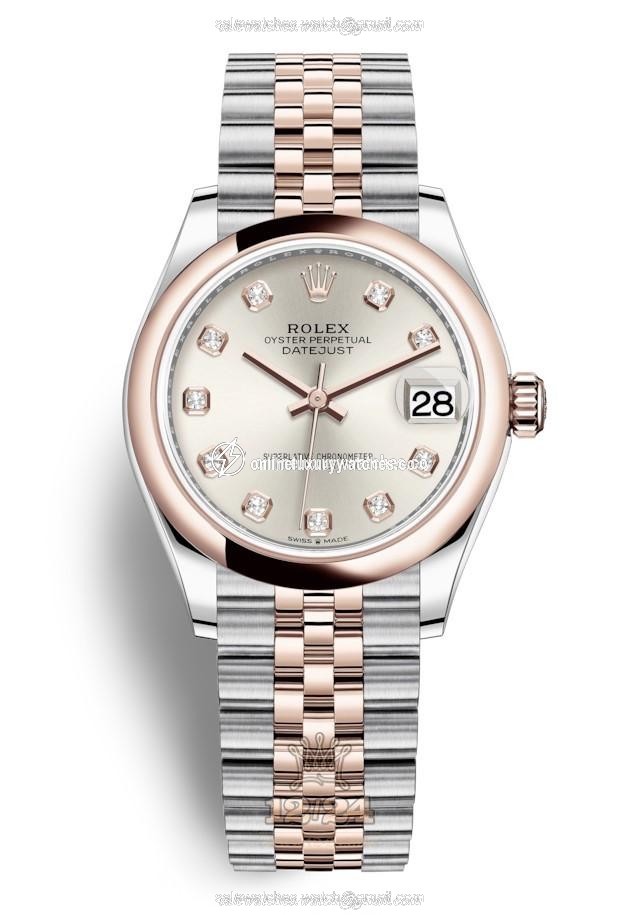Rolex Datejust Watch 278241-0016 31 mm Stainless steel Pink gold Case Silver Dial