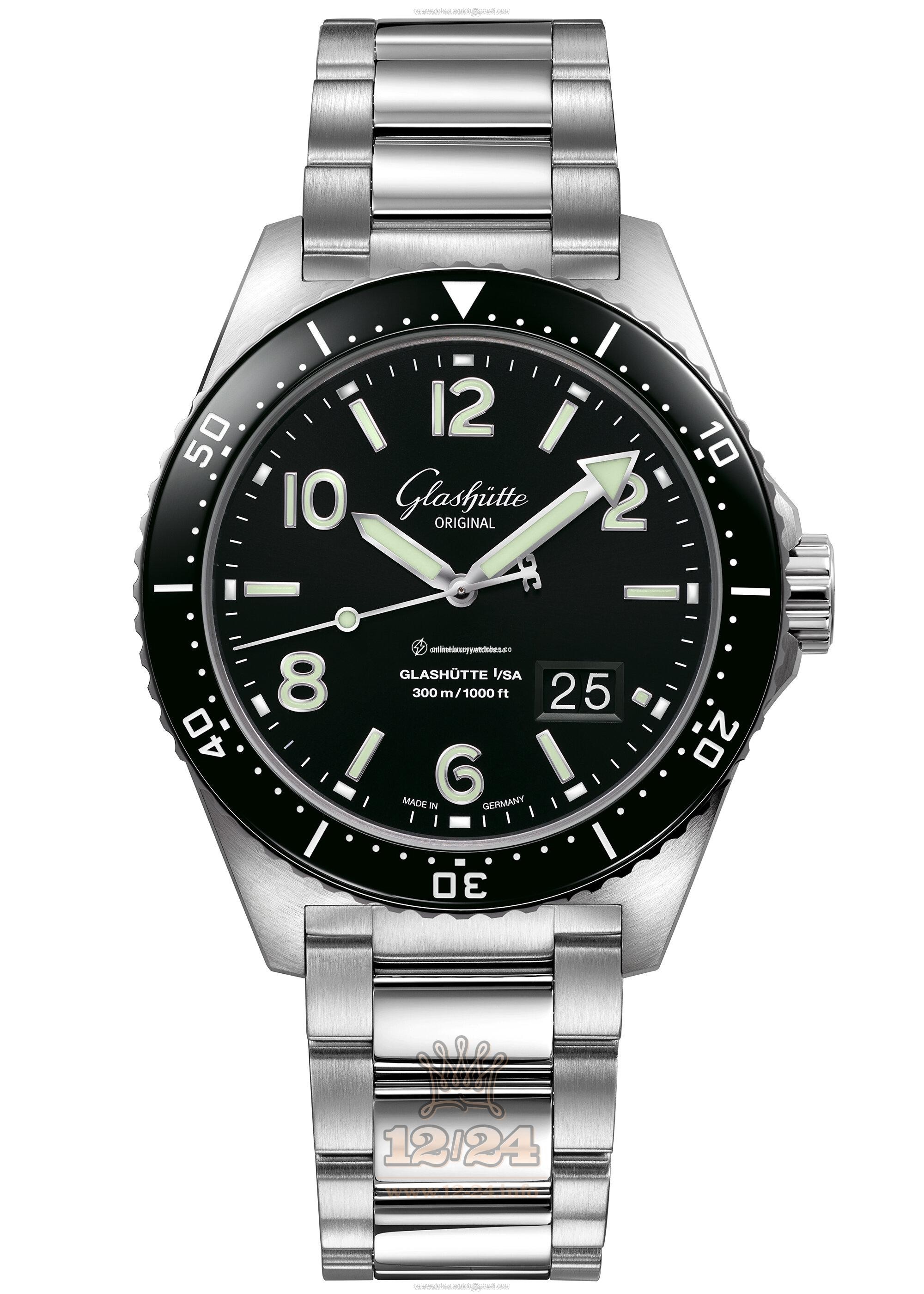 Glashutte Spezialist Watch 1-36-13-01-80-70 43 mm Stainless steel Case Black Dial