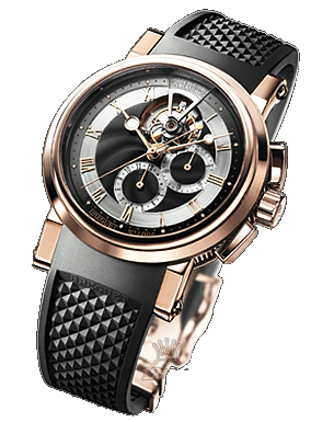 Breguet Marine Watch 5837BR/92/5ZU 42 mm Pink gold Case Black Silver Dial