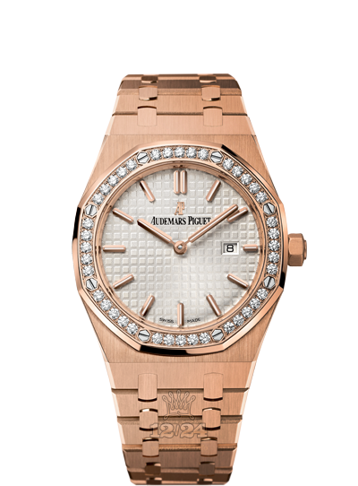 Audemars Piguet Lady Royal Oak Watch 67651OR.ZZ.1261OR.01 33 mm Pink gold Case White Dial