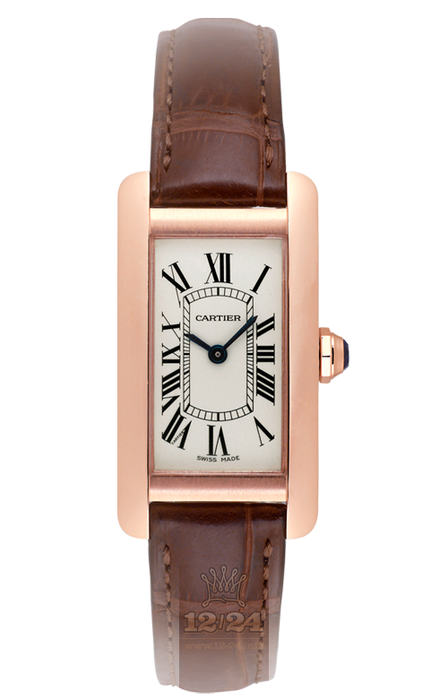 Cartier Tank Watch W2607456 35 mm Pink gold Case Silver Dial