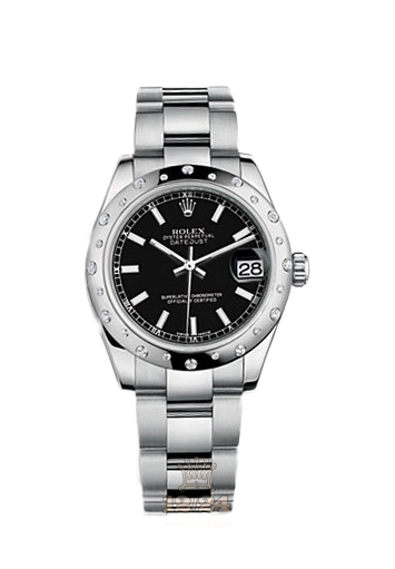 Rolex Datejust Watch 178344-0057 31 mm Steel / White gold Case Black Dial