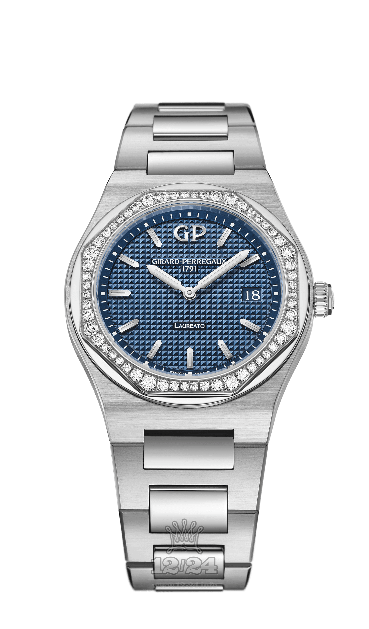 Girard Perregaux Laureato Watch 80189D11A431-11A Stainless steel Case Dark blue Dial