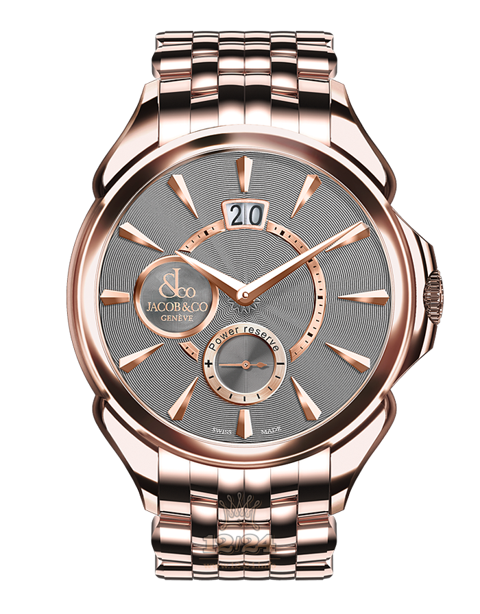 Jacob & Co Gents Collection Watch PC400.40.NS.NA.A40AA 42 mm Pink gold Case Gray Dial